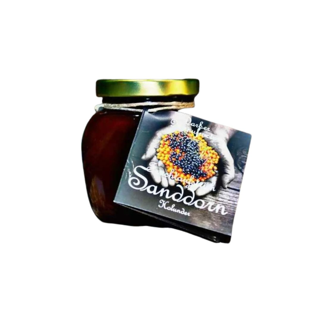 3x Fruchtaufstrich Sanddorn Holunder 225g