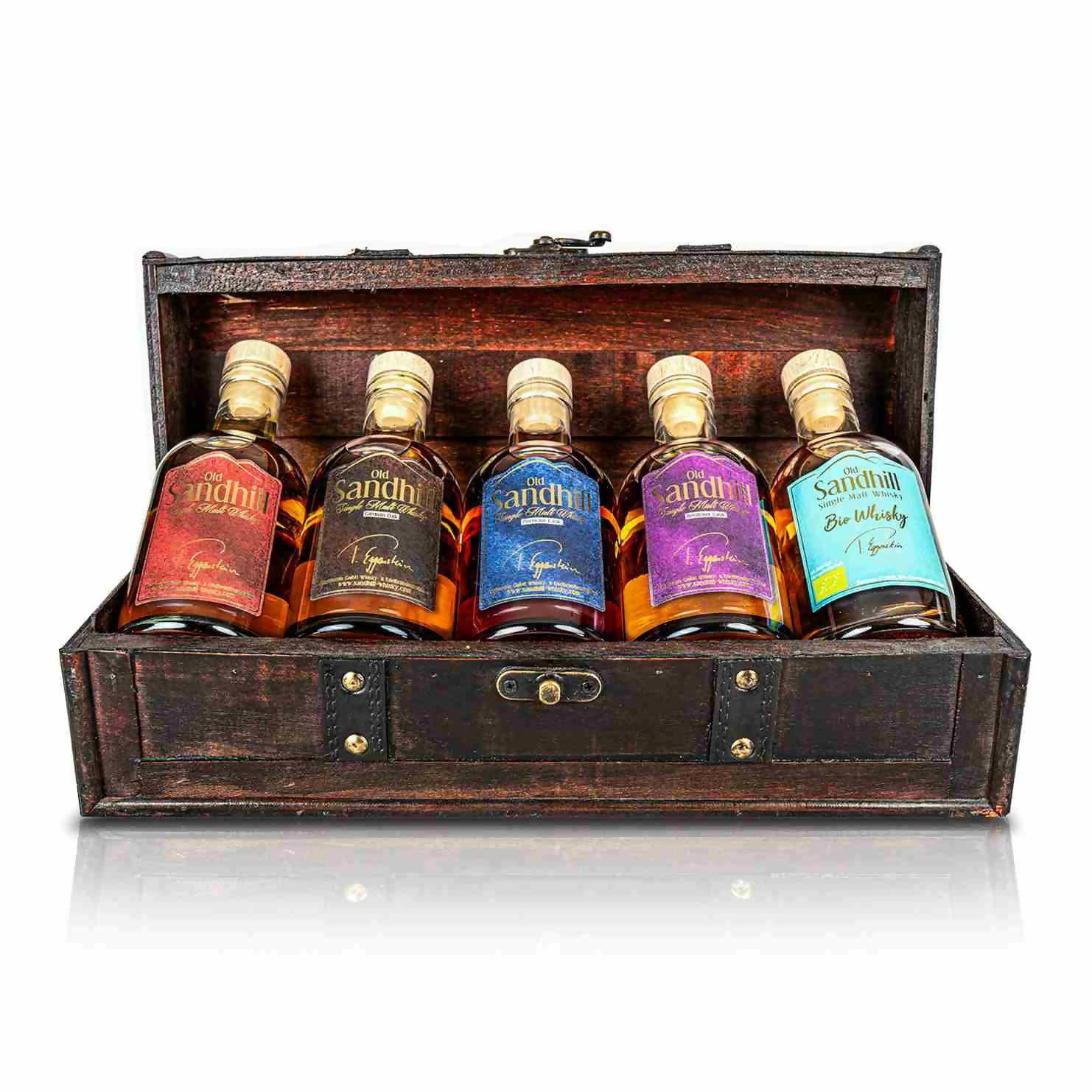 5er Old Sandhill Whisky Kofferset (mit Old Sandhill Bio Whisky)